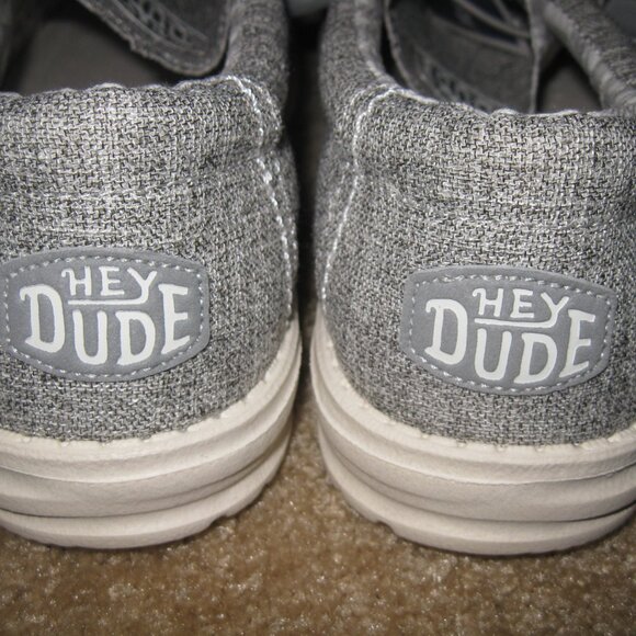 Hey Dude Wally Linen Shoes for Men Size 12 Gray color Iron NWT - Picture 6 of 10